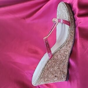 COLE HAAN sz 9.5 cork wedge heel sandals